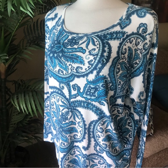 St John’s Bay plus size scoop neck long sleeve soft knit top - Picture 3 of 7